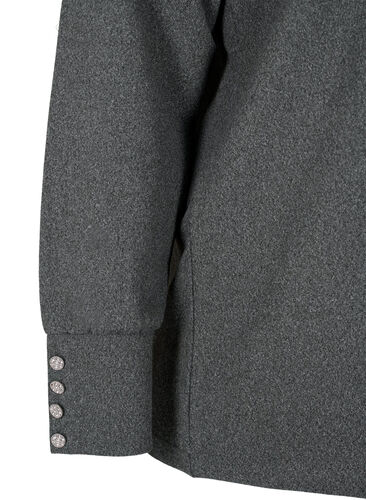 Blouse à manches longues avec large revers et boutons, Dark Grey Melange, Packshot image number 3
