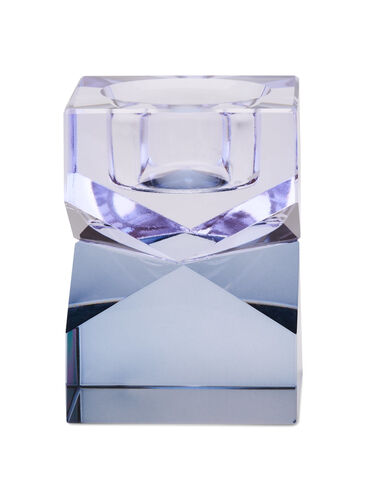Kaarsenhouder in kristalglas, Blue, Packshot image number 0
