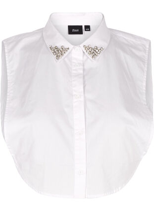 Col chemise avec pierres scintillantes, Bright White, Packshot image number 0