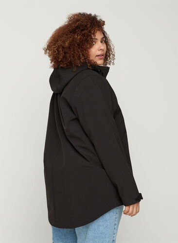 Veste softshell avec capuche amovible, Black, Model image number 1
