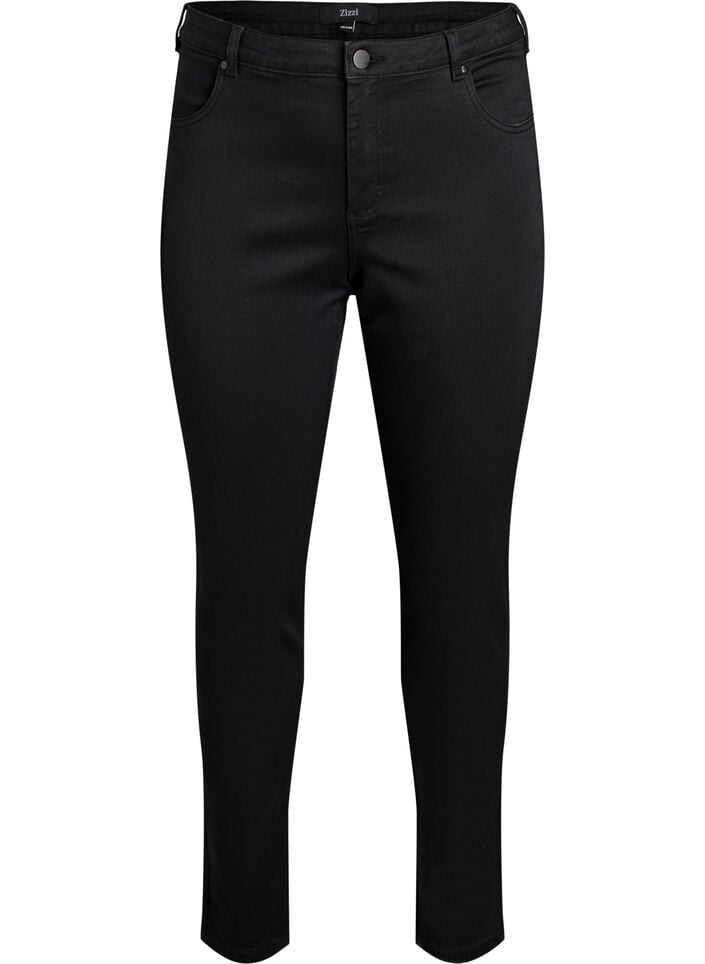 Slim fit Emily jeans met normale taille, Zwart, Packshot image number 0