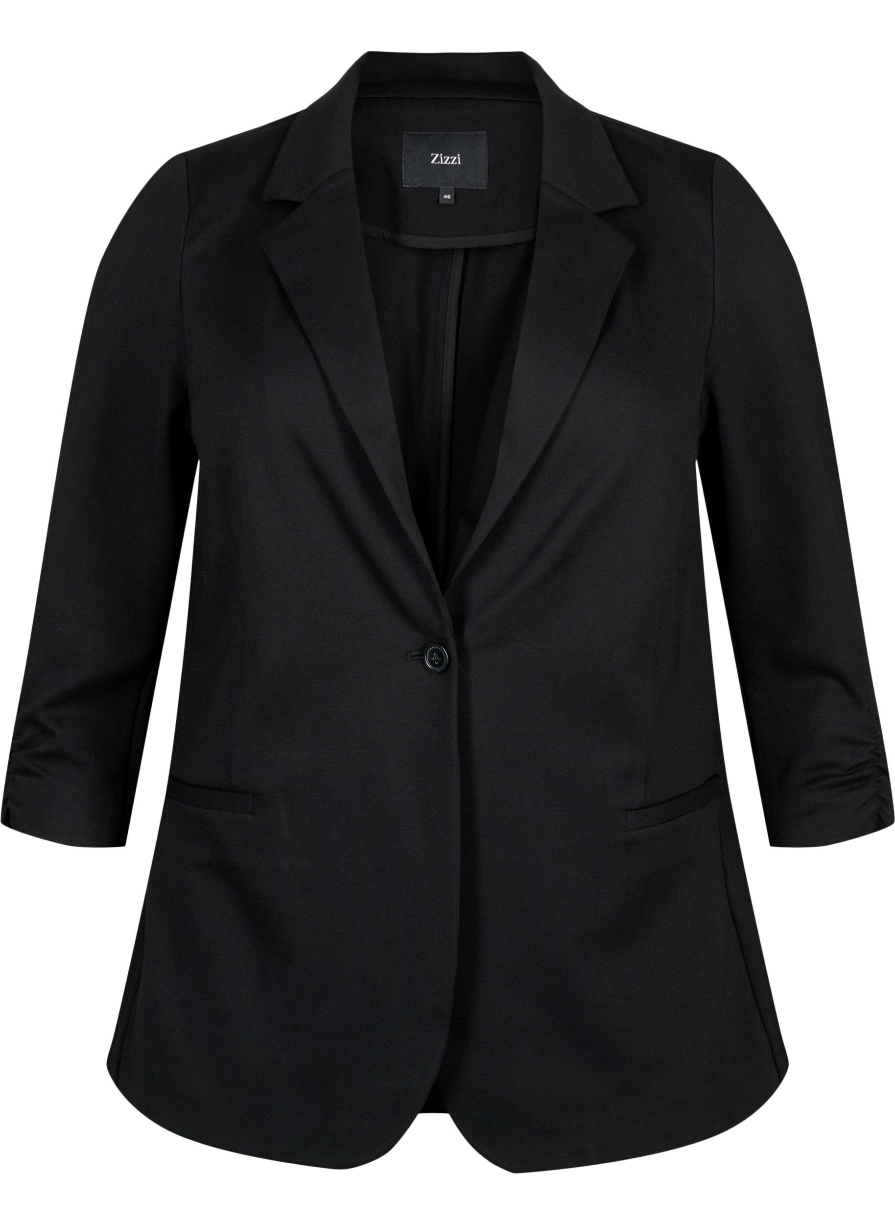 ZizziBlazer met 3/4 mouwen, Black, Packshot image number 0