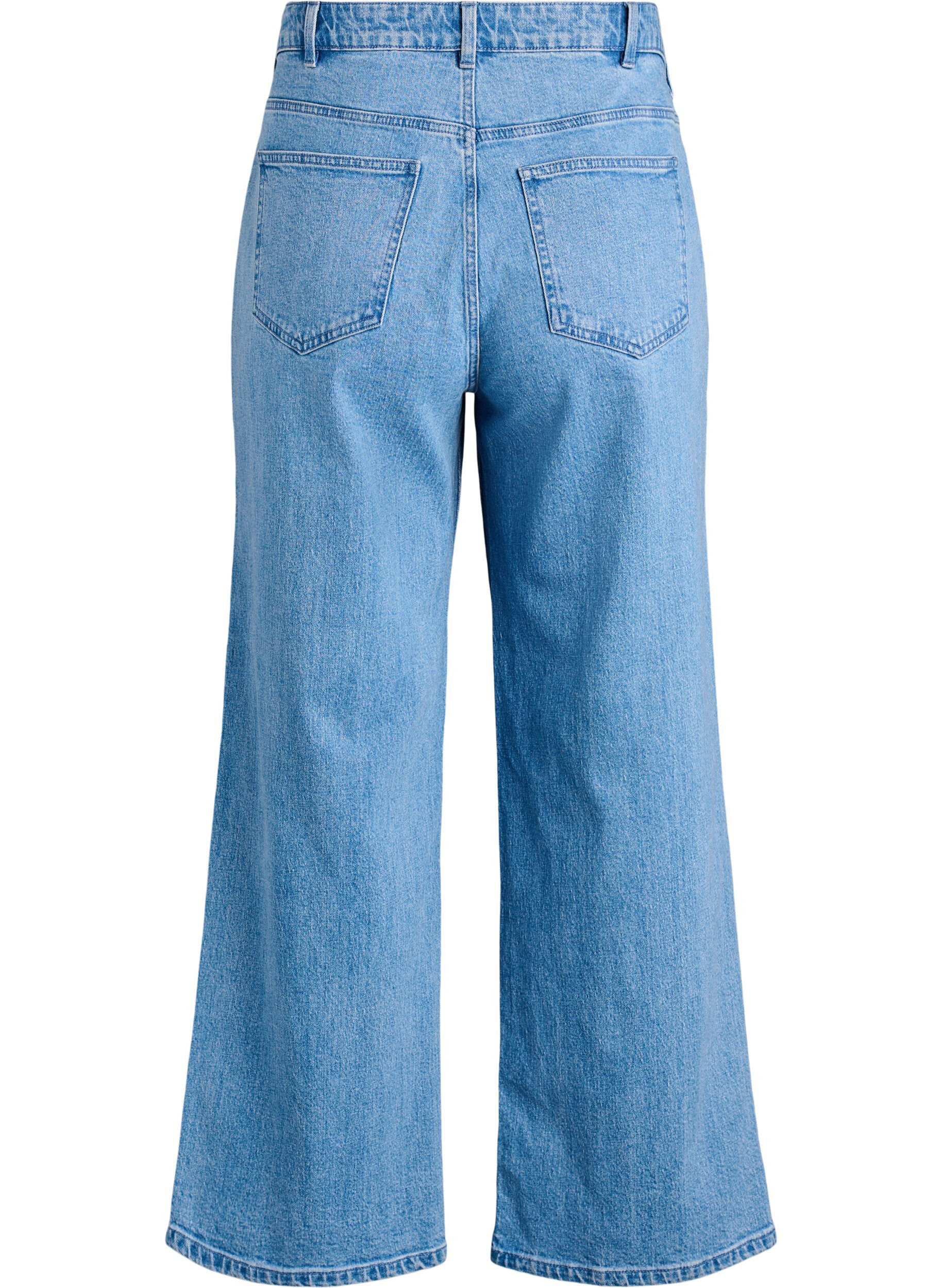 Zizzi Jean coupe ample taille haute, Bleu Clair, Packshot image number 1