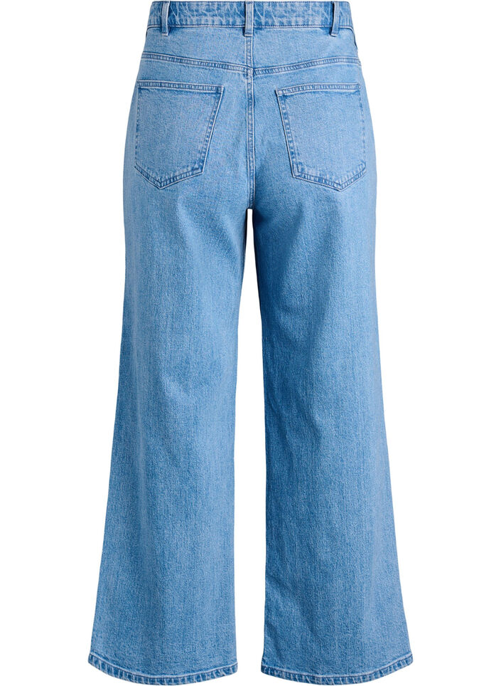 Wide-leg jeans met hoge taille, Blauw, Packshot image number 1