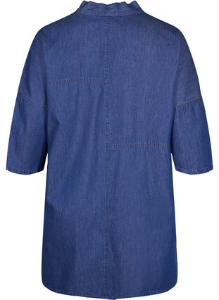 Kimono en denim à manches 3/4, Medium Blue Denim, Packshot image number 1