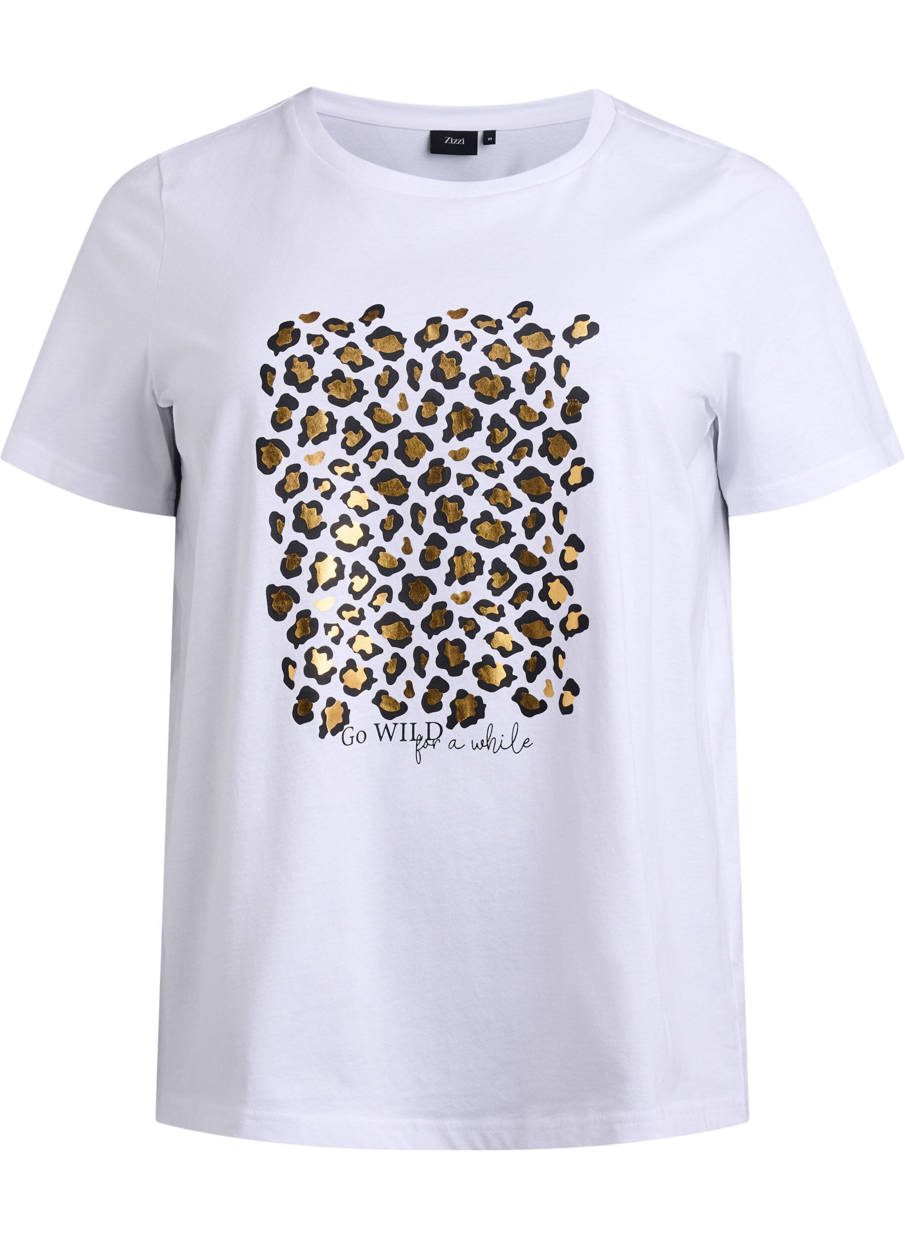 ZizziT-shirt met luipaardprint, Bright White w. Leo, Packshot image number 0