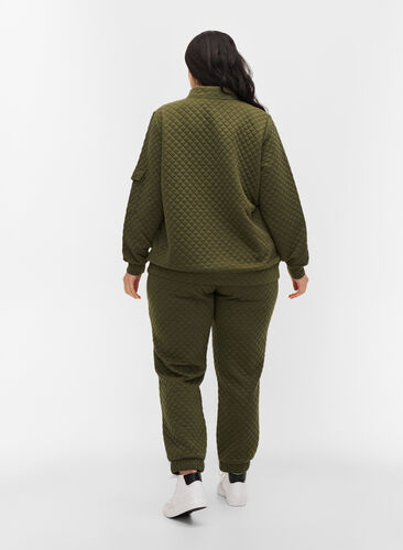 Pantalon à motifs avec cordon de serrage et poches, Ivy Green, Model image number 1