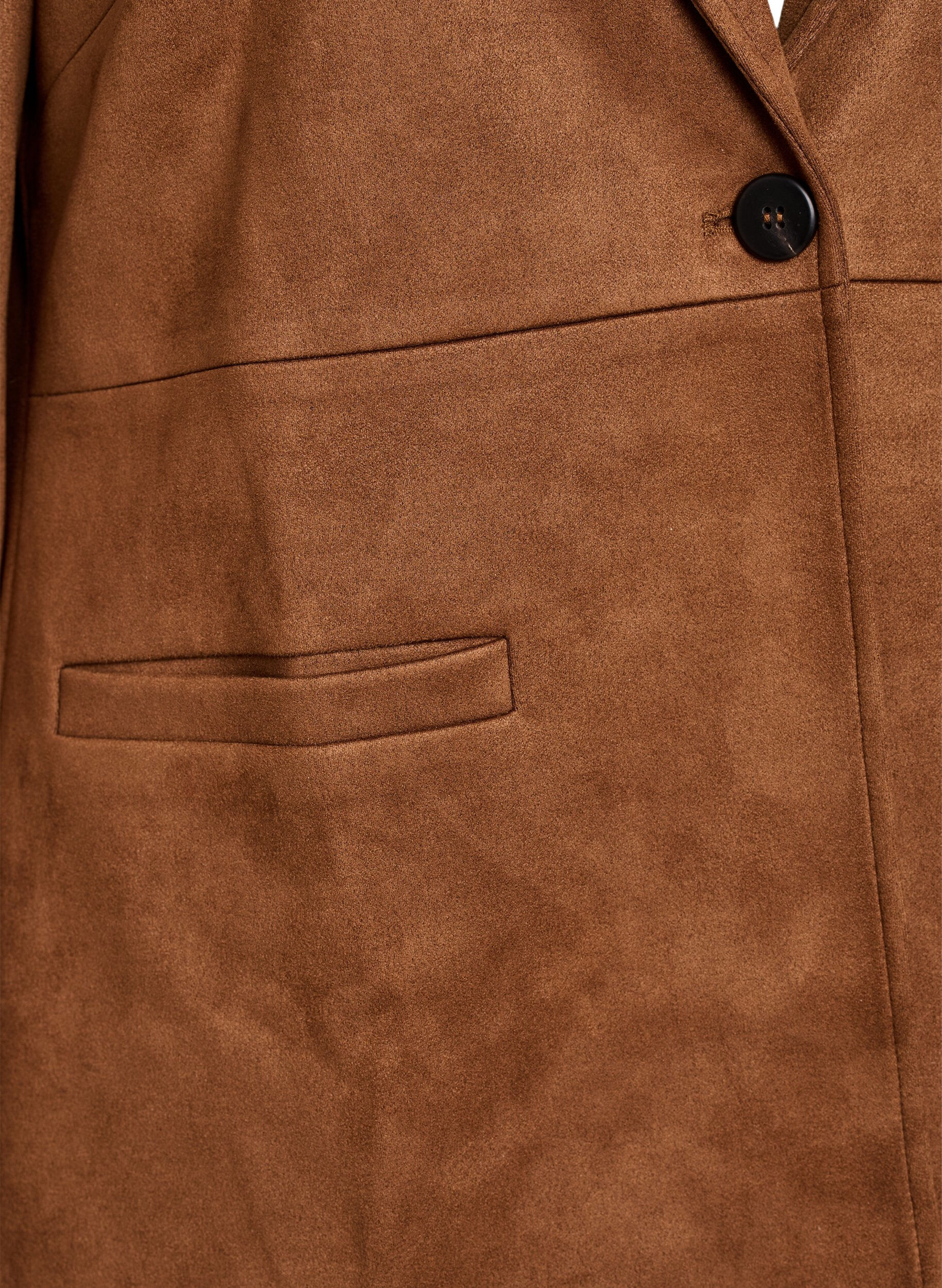 Zizzi Blazer en su&eacute;dine, Marron, Packshot image number 2