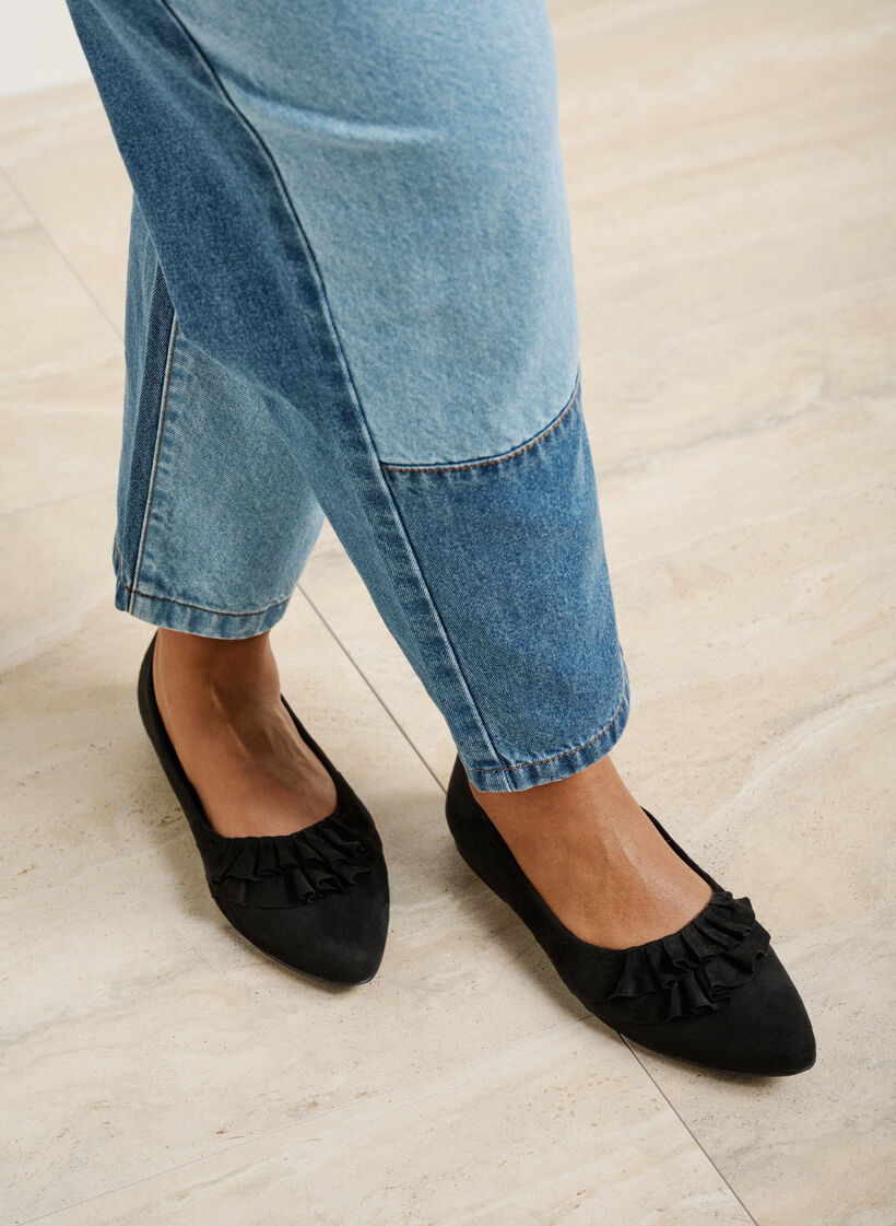 Ballerine large à volants, Black, Image image number 0