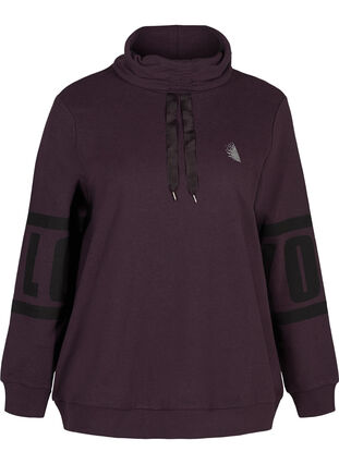 Sweatshirt net hoge hals, Blackberry Wine, Packshot image number 0