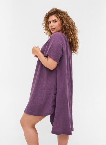 Tunique à manches courtes en coton, Vintage Violet, Model image number 1