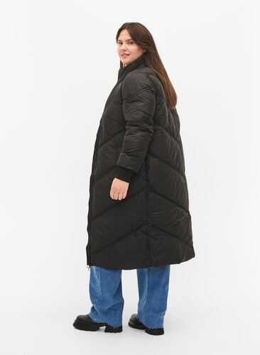 Longue veste polaire d'hiver, Black, Model image number 1
