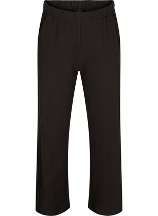 Pantalon large à motif gaufré, Black, Packshot image number 0