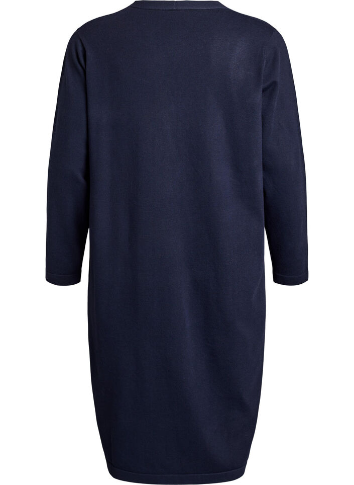 Lang, open vest met zakken, Blauw, Packshot image number 1