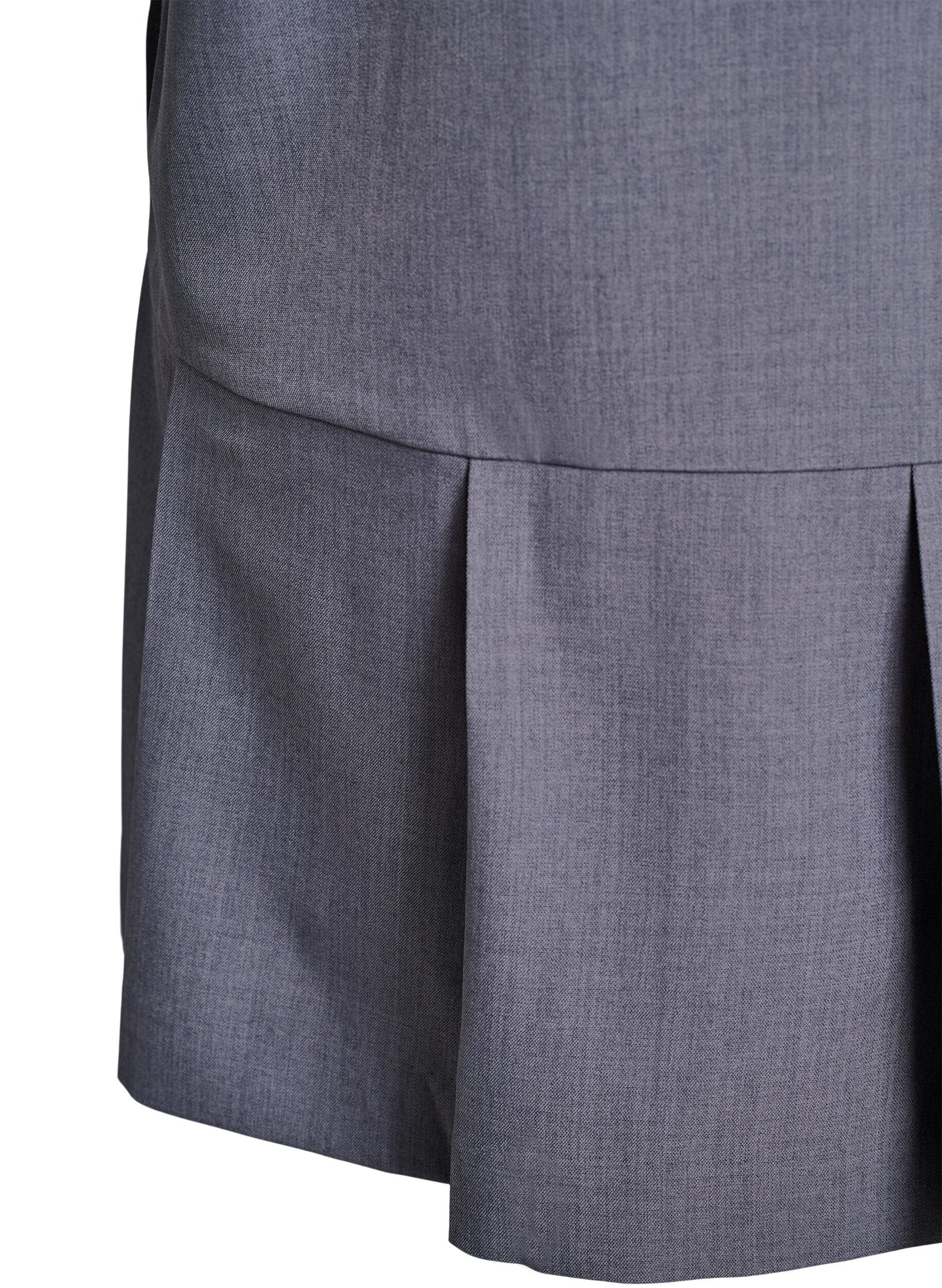 Zizzi Robe courte &agrave; coupe &eacute;vas&eacute;e avec fermeture &eacute;clair et manches 3/4, Gris, Packshot image number 3