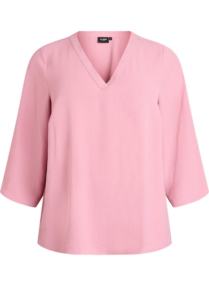 Blouse &agrave; manches 3/4, Rose, Packshot image number 0