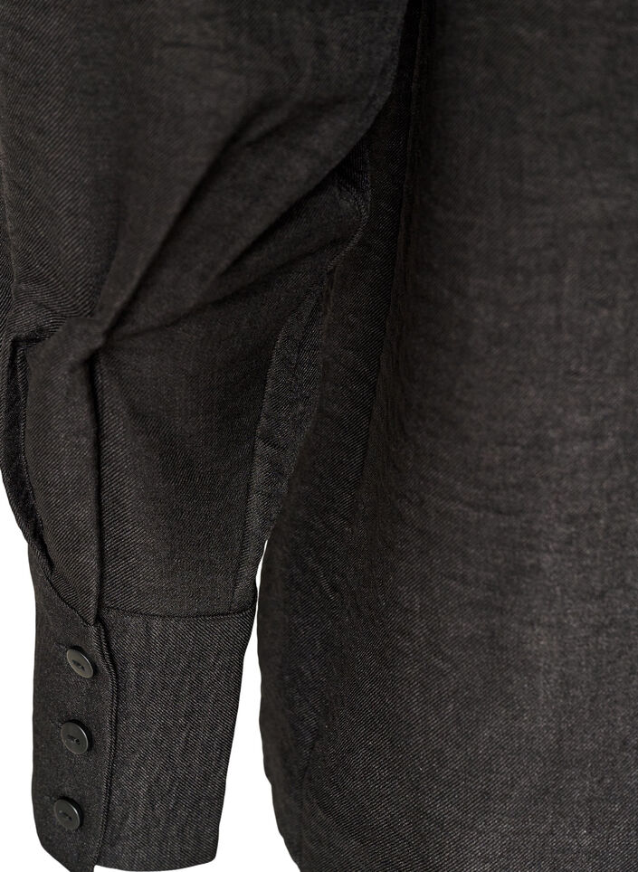 Losse shirt met V-hals, Zwart, Packshot image number 3