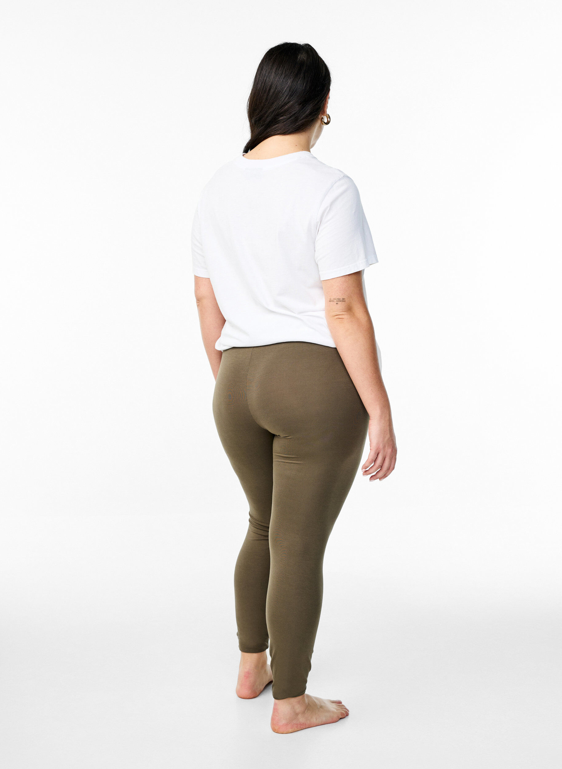 ZizziLeggings basiques en viscose, Vert fonc&eacute;, Model image number 2