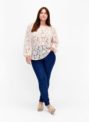 FLASH - Kanten blouse met lange mouwen, Birch, Model image number 2