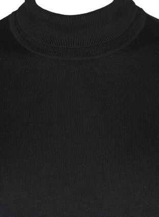 Gebreide blouse van viscose met hoge kraag, Black, Packshot image number 2