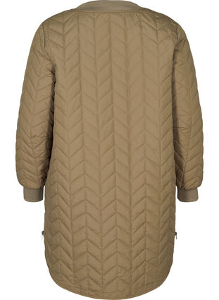 Lange gewatteerde jas met knoopsluiting, Bungee Cord, Packshot image number 1