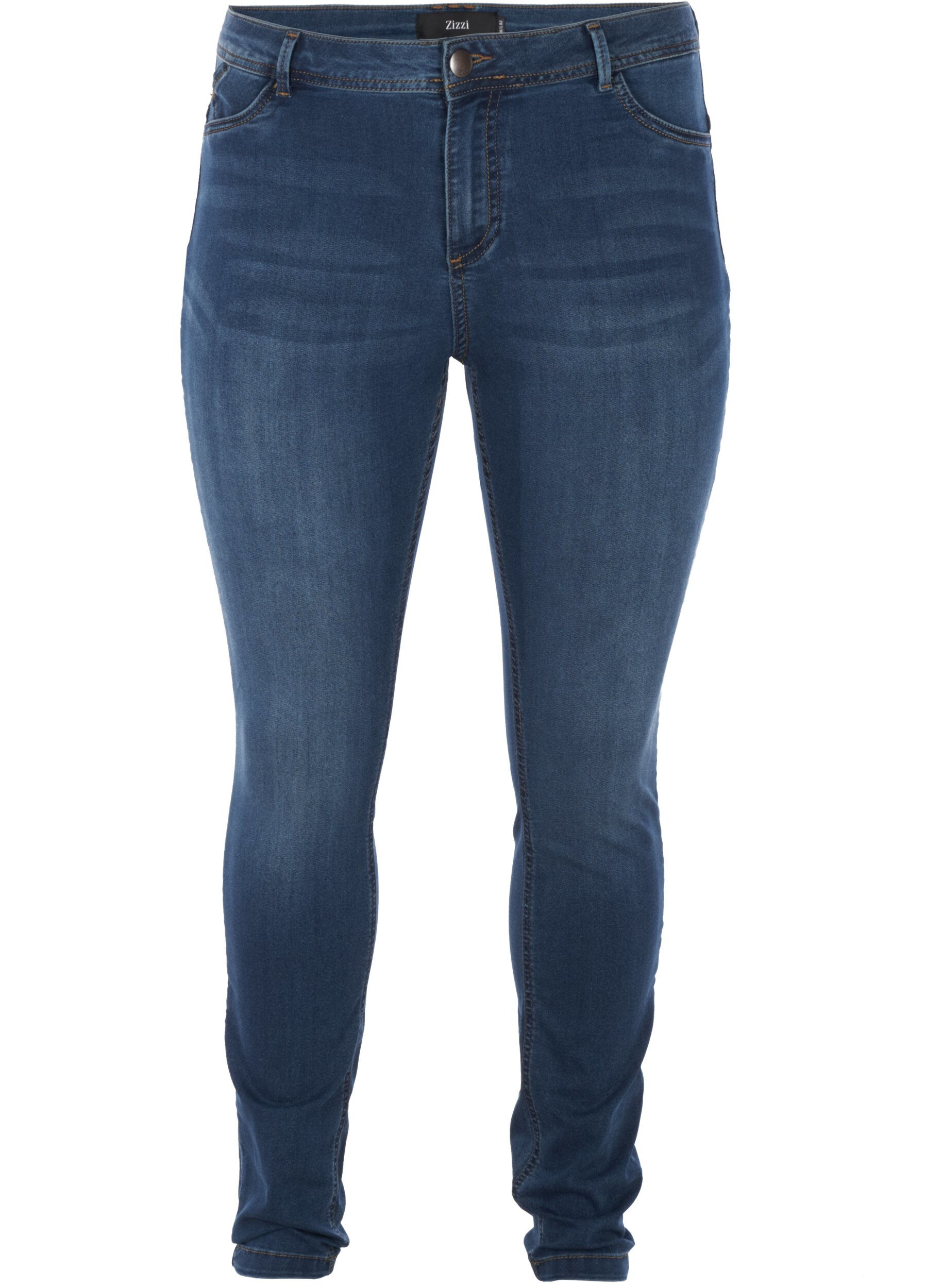 ZizziExtra slim fit Amy jeans met hoge taille, Blauw, Packshot image number 0