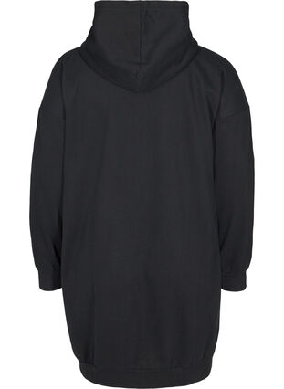 Robe pull avec capuche et fermeture éclair, Black, Packshot image number 1
