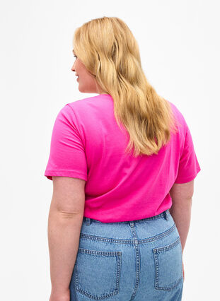 T-shirt avec motif de texte, Shocking Pink W.Pink, Model image number 1