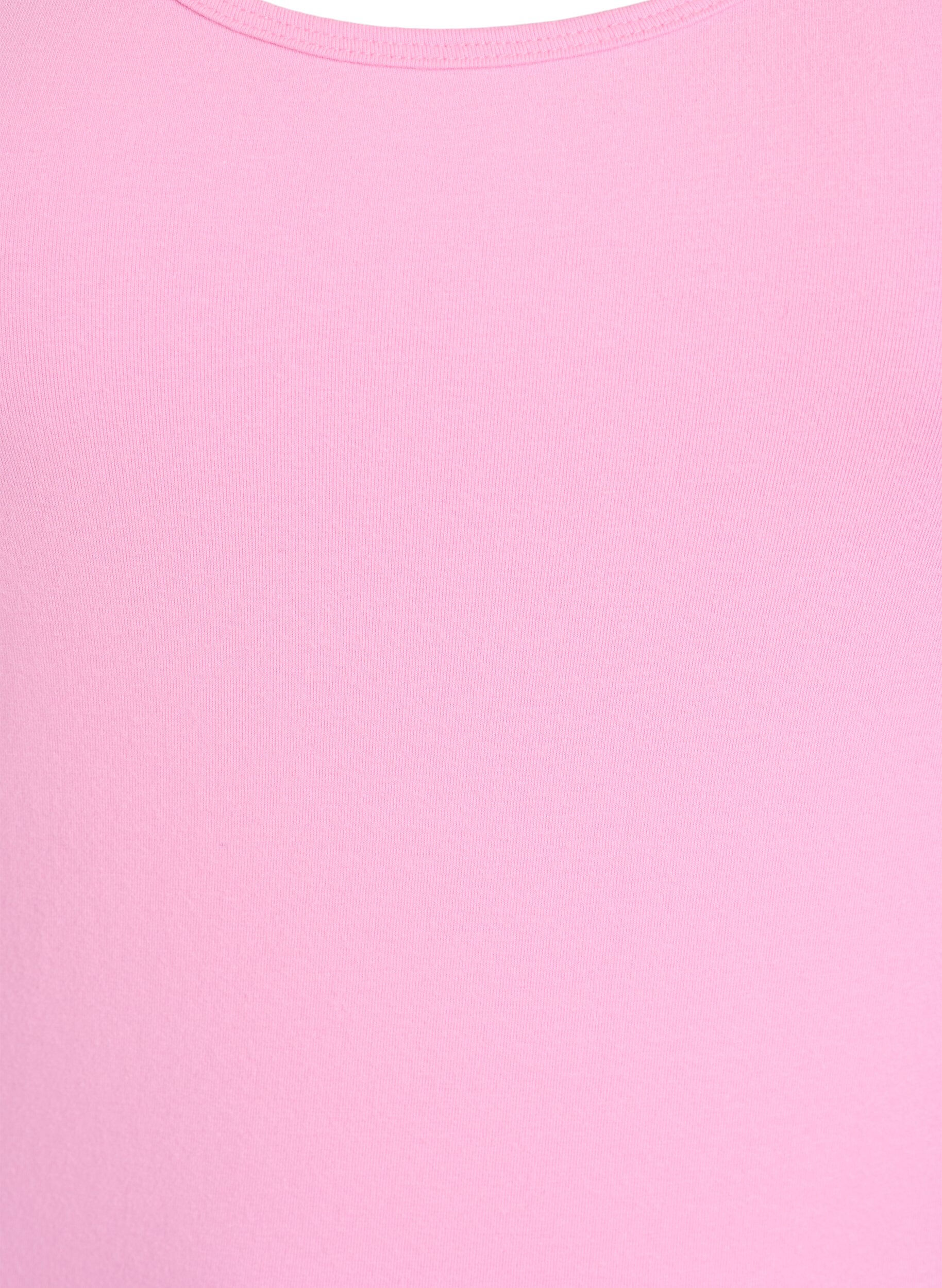 ZizziEffen basic top in katoen, Roze, Packshot image number 2