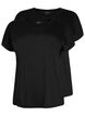2 packs de t-shirts &agrave; manches courtes, Noir, Packshot image number 0