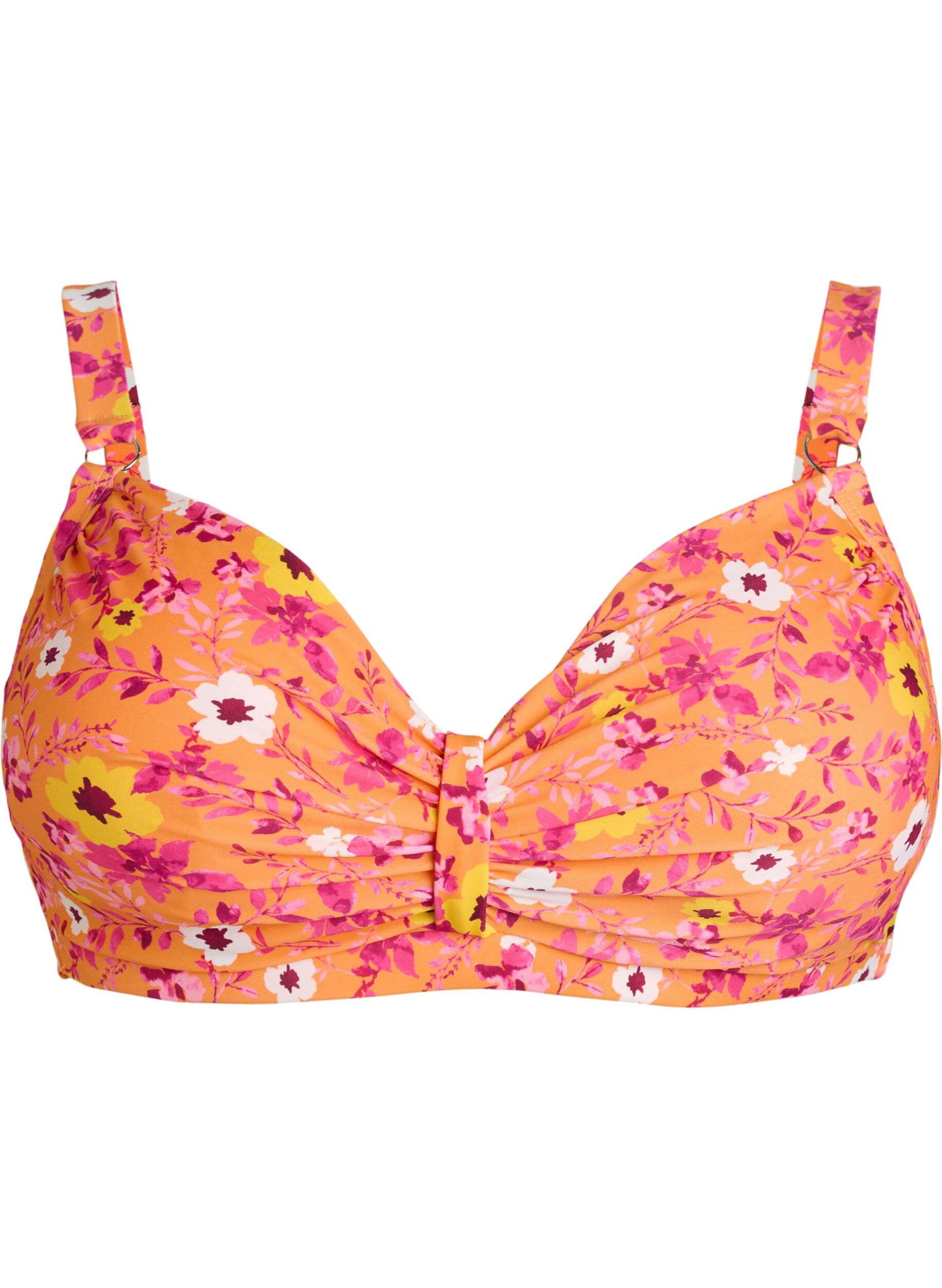 Zizzi Haut de bikini avec armatures et imprim&eacute;, Orange, Packshot image number 0