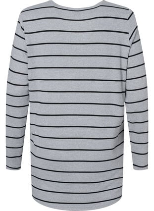 Gebloemde blouse met lange mouwen, LGM Stripe, Packshot image number 1
