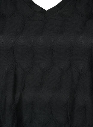 FLASH - Chemisier à manches longues structuré	, Black, Packshot image number 2