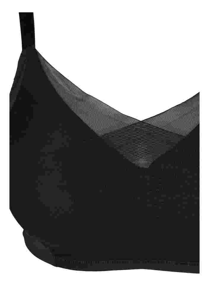 Soutien-gorge avec maille et bonnets rembourrés, Black, Packshot image number 2