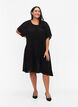 Jurk van viscose met korte mouwen, Black, Model image number 2