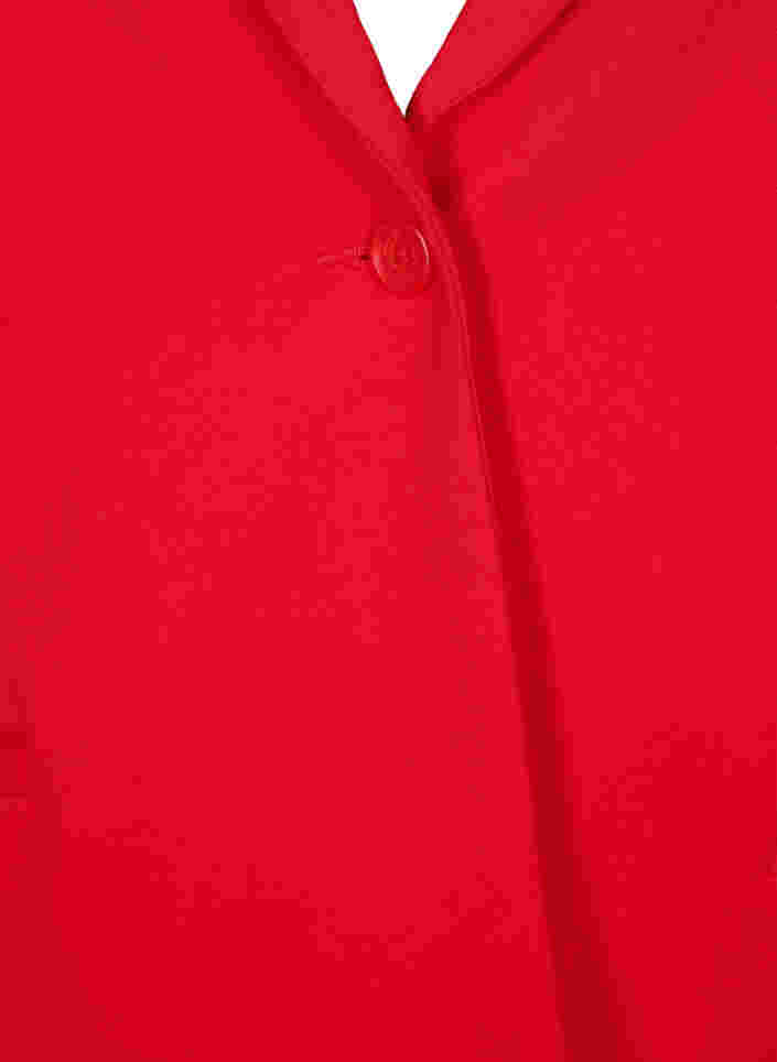Blazer simple avec bouton et poches décoratives, Flame Scarlet, Packshot image number 2