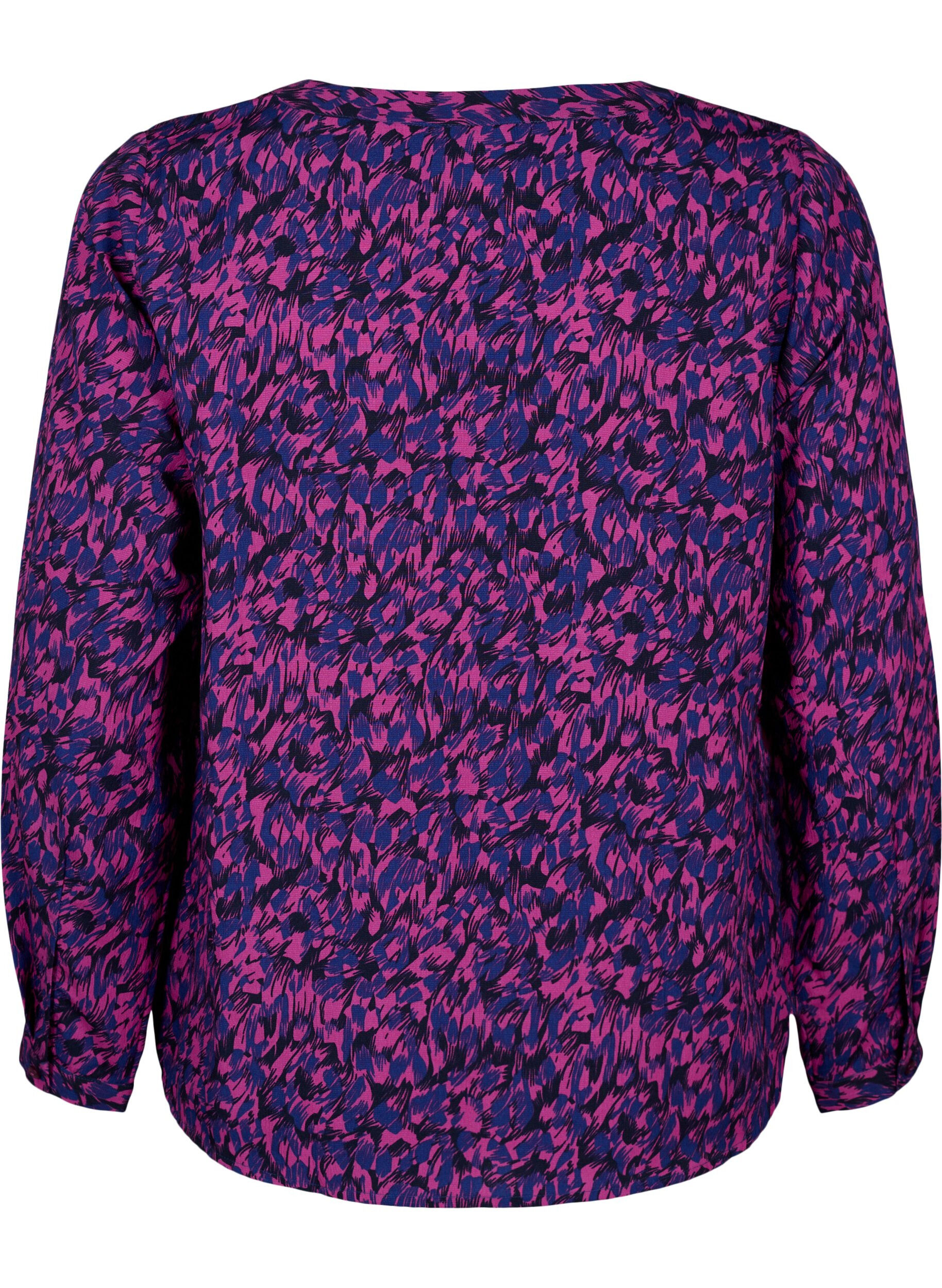 ZizziFLASH - Blouse met lange mouwen en print, Pink Blue AOP, Packshot image number 1