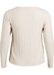 Jerseyblouse met vierkante hals en geribde textuur, Beige, Packshot image number 1