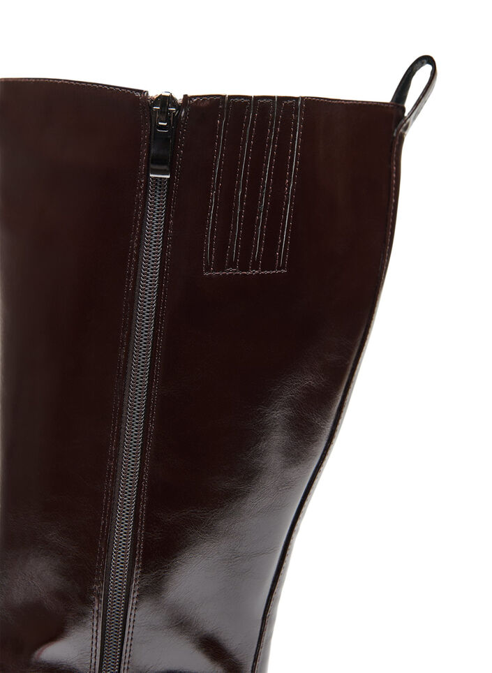 Hoge laars met een licht gebarsten uitstraling, Bruin, Packshot image number 3