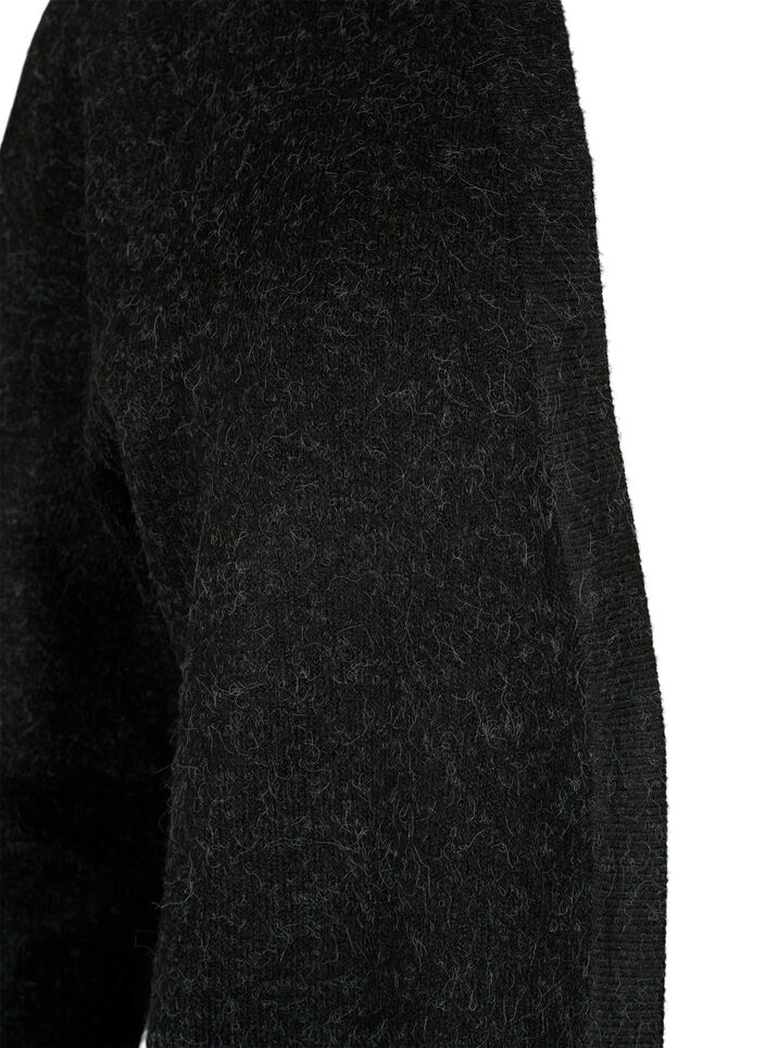 Gevlekt gebreid vest met zakken, Grijs, Packshot image number 2