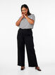 Jeans met hoge taille en wijde pijpen, Zwart, Model image number 0