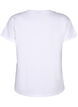 T-shirt en coton biologique avec broderie anglaise, Bright White, Packshot image number 1