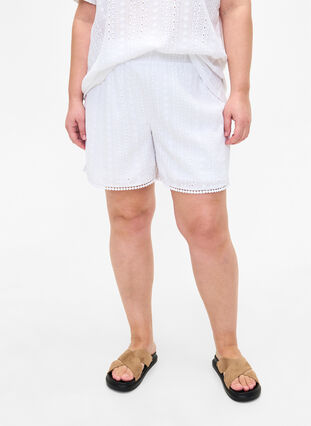 Shorts à motif texturé, Bright White, Model image number 2
