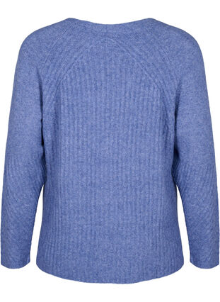 Pull en tricot avec fente, Gray Blue Mel., Packshot image number 1