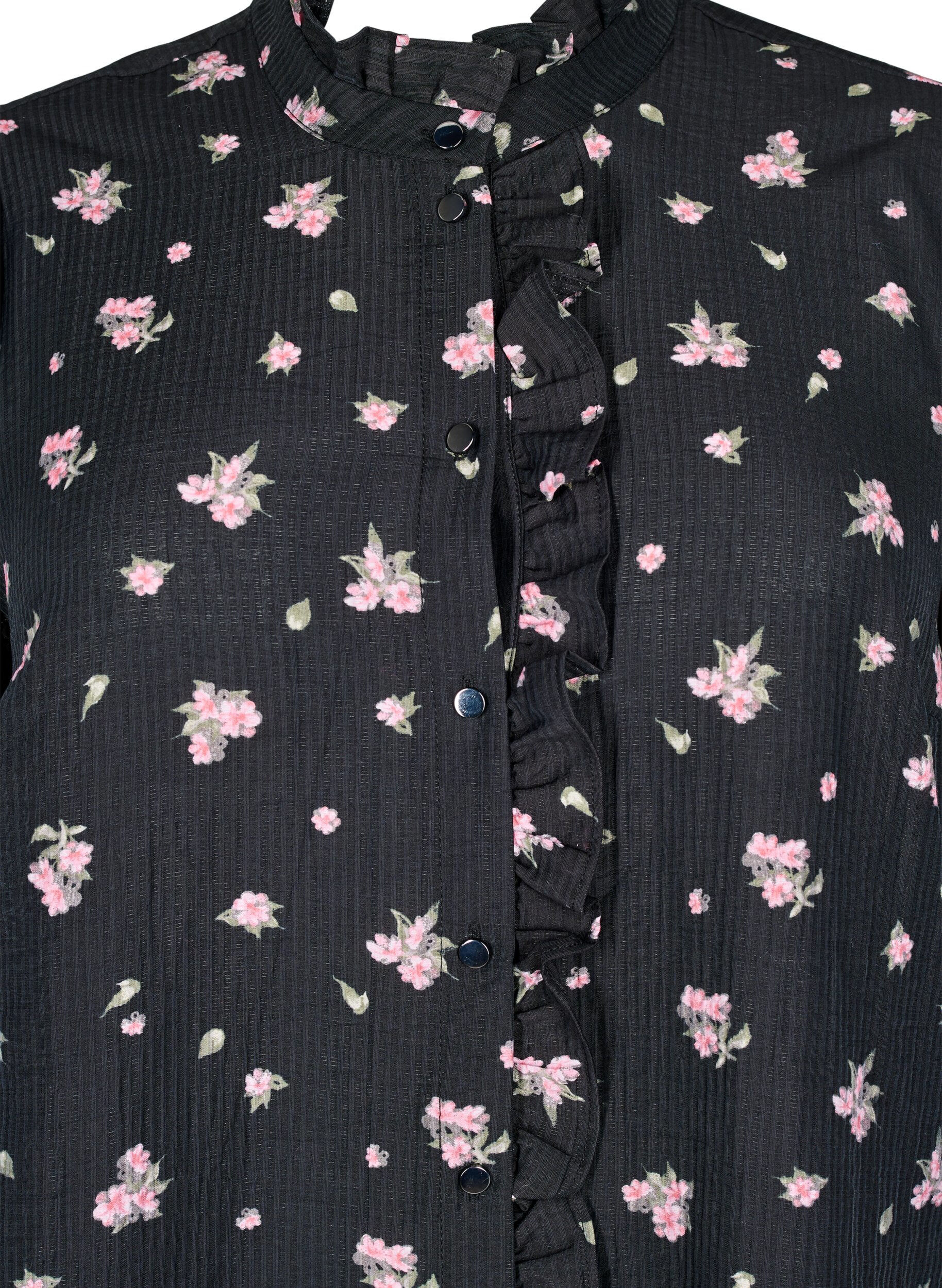 ZizziBloemen tuniek in lyocell, Zwart, Packshot image number 2