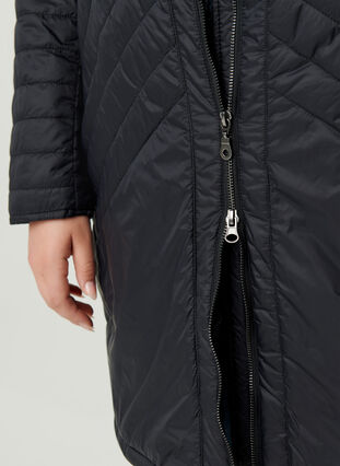 Gewatteerde lichte jas, Black, Model image number 3