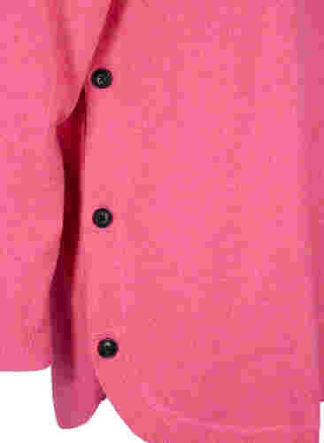 Gemêleerde gebreide blouse met knopen, Hot Pink White Mel., Packshot image number 3