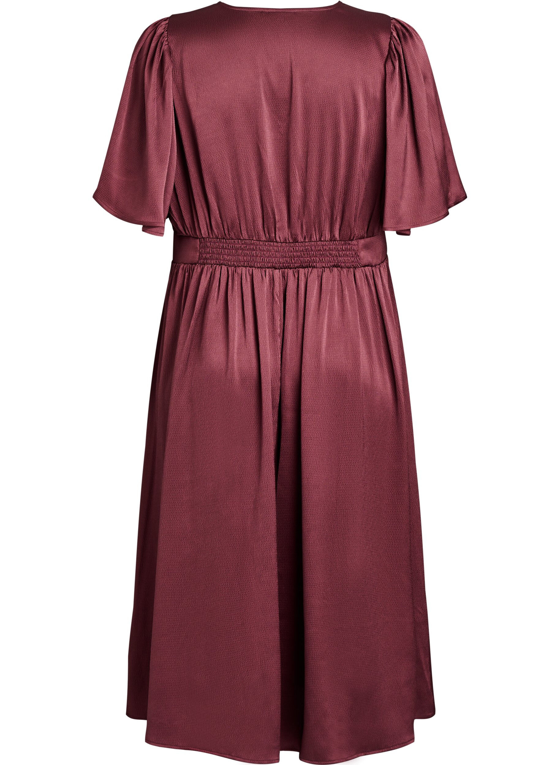 ZizziRobe de soir&eacute;e mi-longue &agrave; taille empire, Bordeaux fonc&eacute;, Packshot image number 1