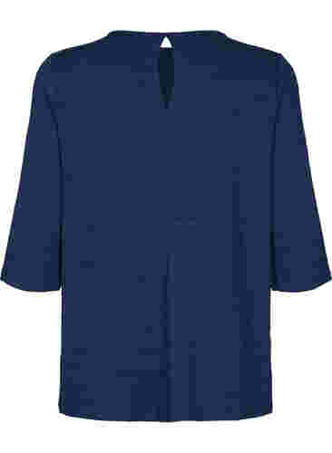 Blouse met 3/4 mouwen en v-halslijn, Navy Blazer, Packshot image number 1