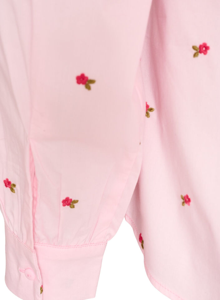 Shirt met geborduurde bloemen, Roze, Packshot image number 3